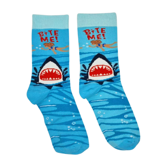 "Bite Me Shark" Socks