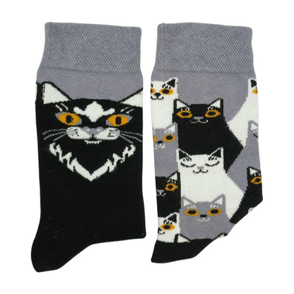 Cats Design Mismatched Socks