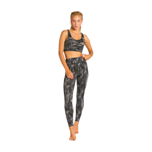 Commando Chic Military High Waist Camouflage Print Activewear Set