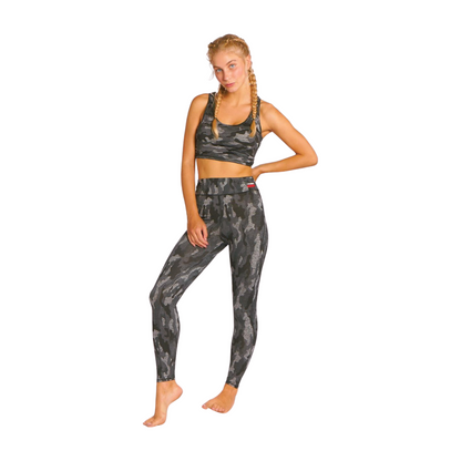 Commando Chic Military High Waist Camouflage Print Activewear Set