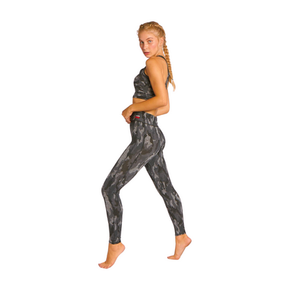 Commando Chic Military High Waist Camouflage Print Activewear Set