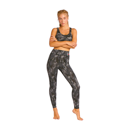 Commando Chic Military High Waist Camouflage Print Activewear Set