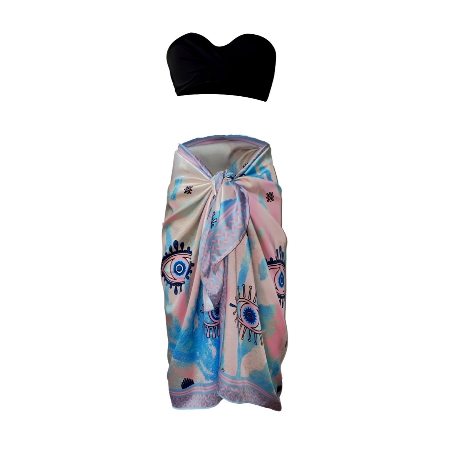 Eyes Print Satin Pareo