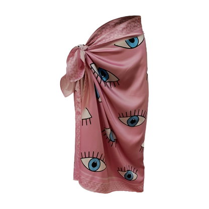 Eyes Print Satin Pareo