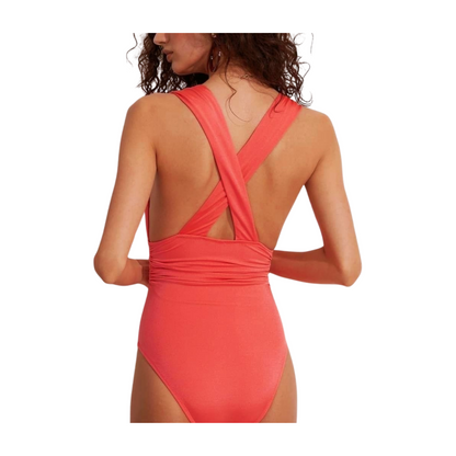 Halter Neck Swimsuit with Cross Back Straps