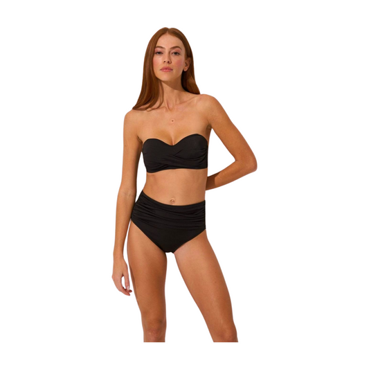 High Waist Strapless Bikini Black