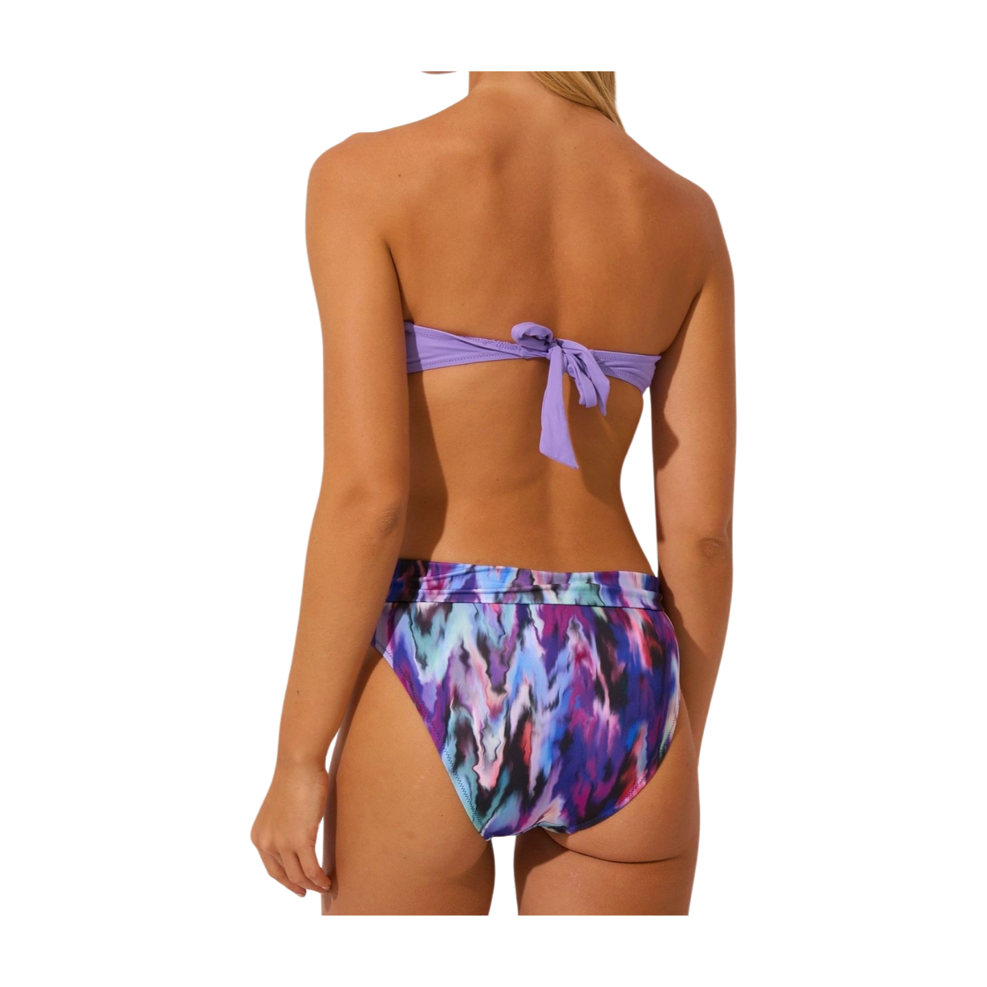 High Waist Strapless Bikini Purple