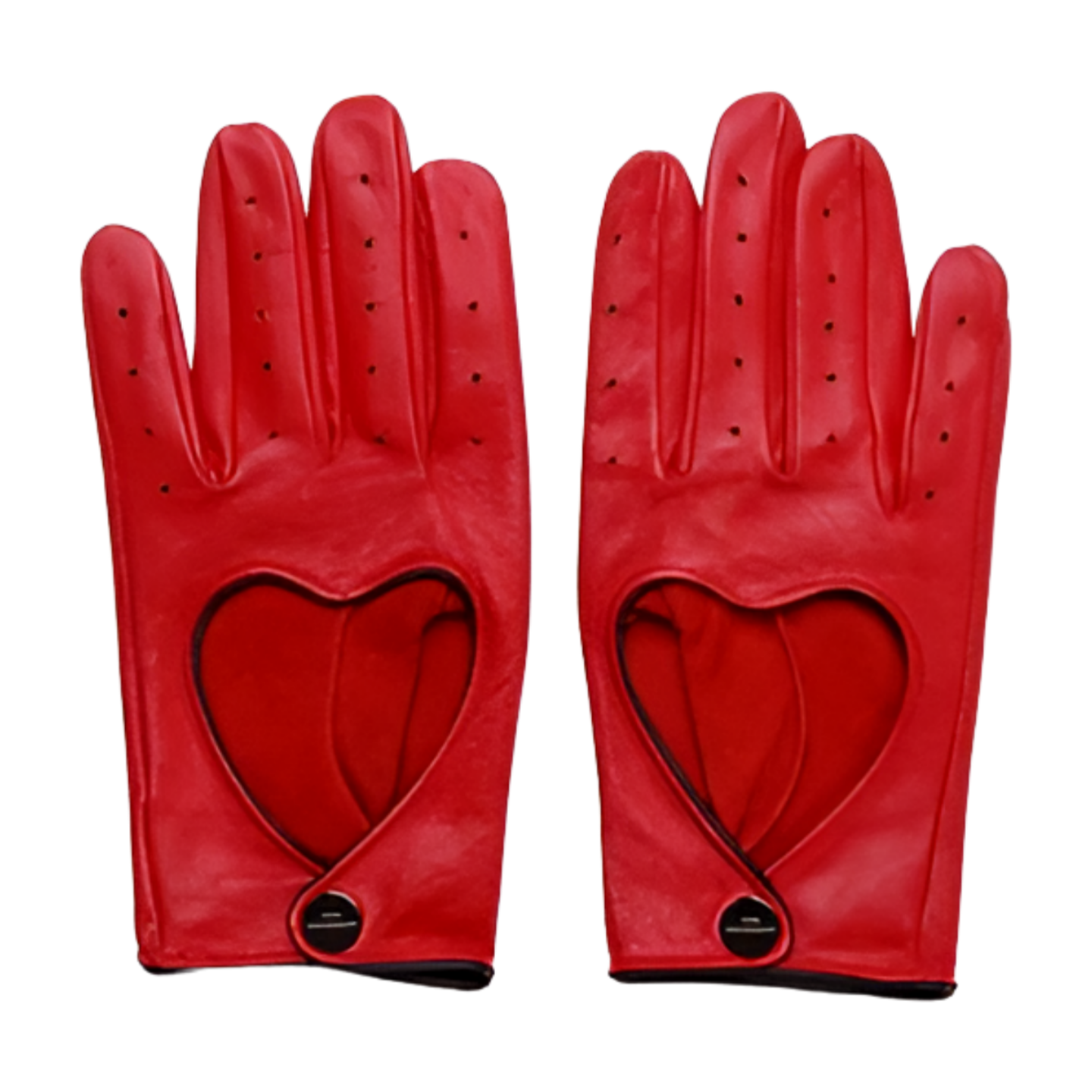 Leather Heart Bow Romantic Gloves