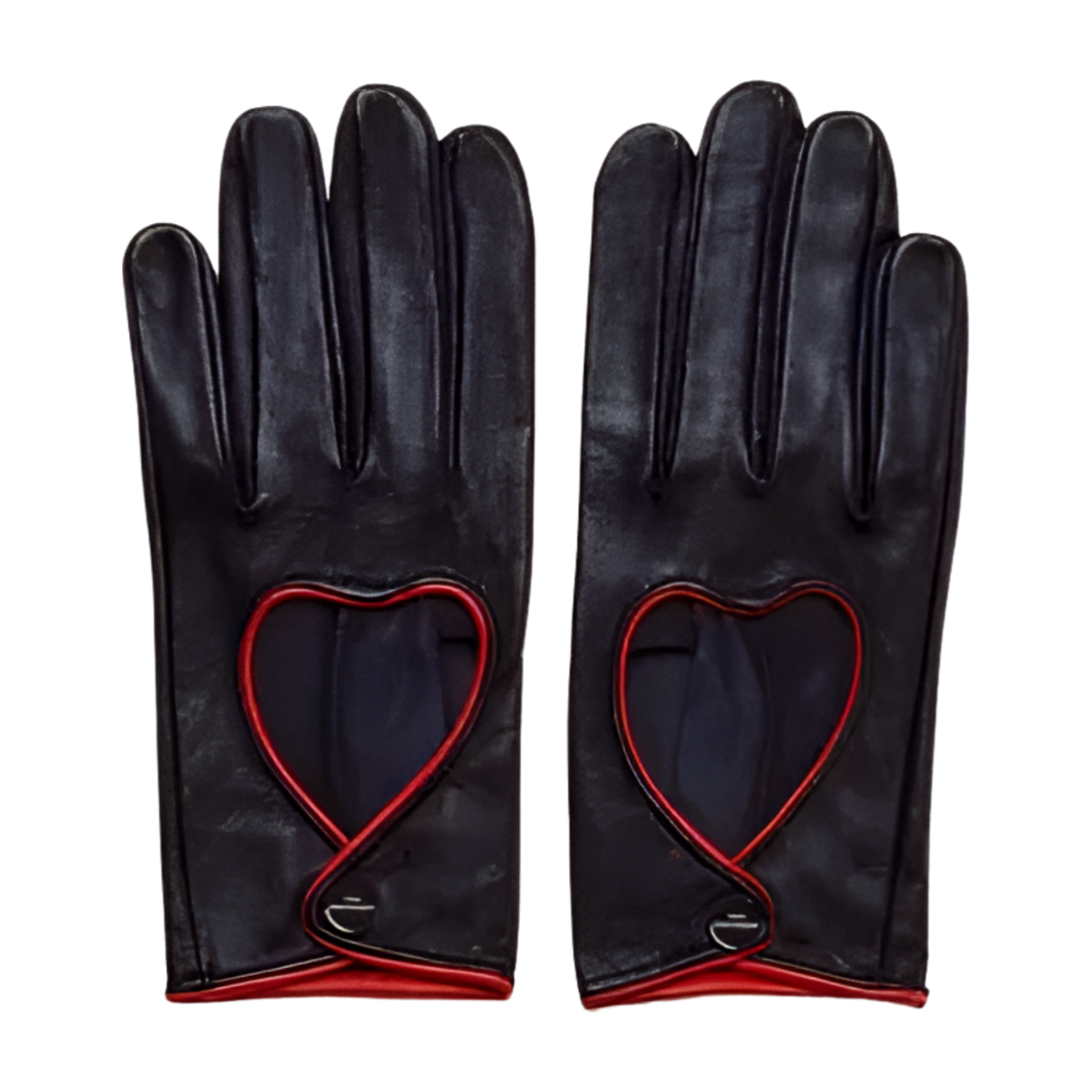 Leather Heart Bow Romantic Gloves