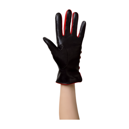 Leather Gloves With Side Buttons