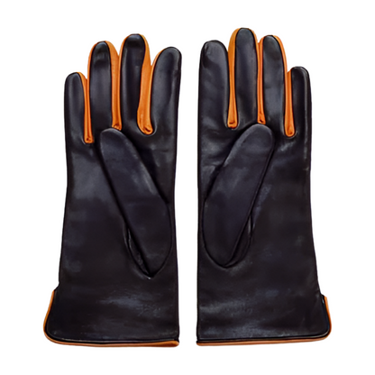 Leather Gloves With Side Buttons