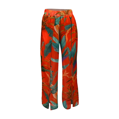 Orange Slit Beach Pants - Chic Coastal Trousers