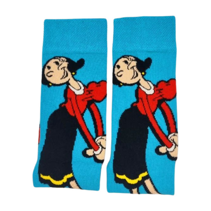 Popeye and Olive Oyl Cartoon Character Socks