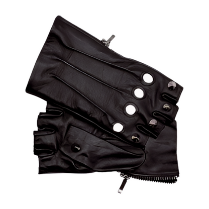 Premium Fingerless Leather Driver Gloves with Side Zipper