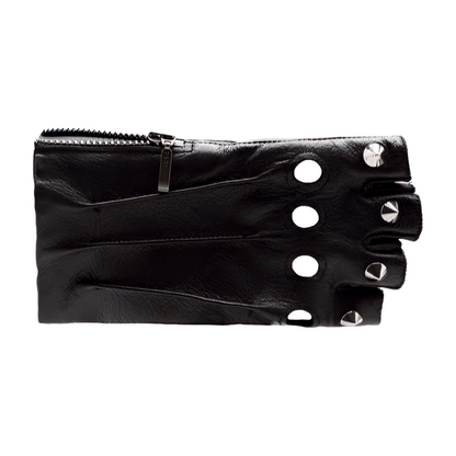 Premium Fingerless Leather Driver Gloves with Side Zipper