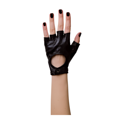 Premium Italian Lambskin Fingerless Leather Gloves