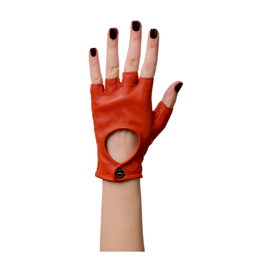 Premium Italian Lambskin Fingerless Leather Gloves