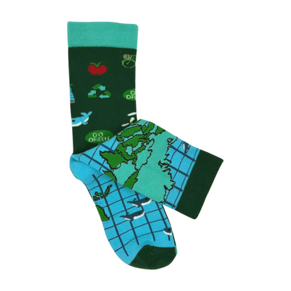 Save The Planet (Go Green) Mismatched Socks