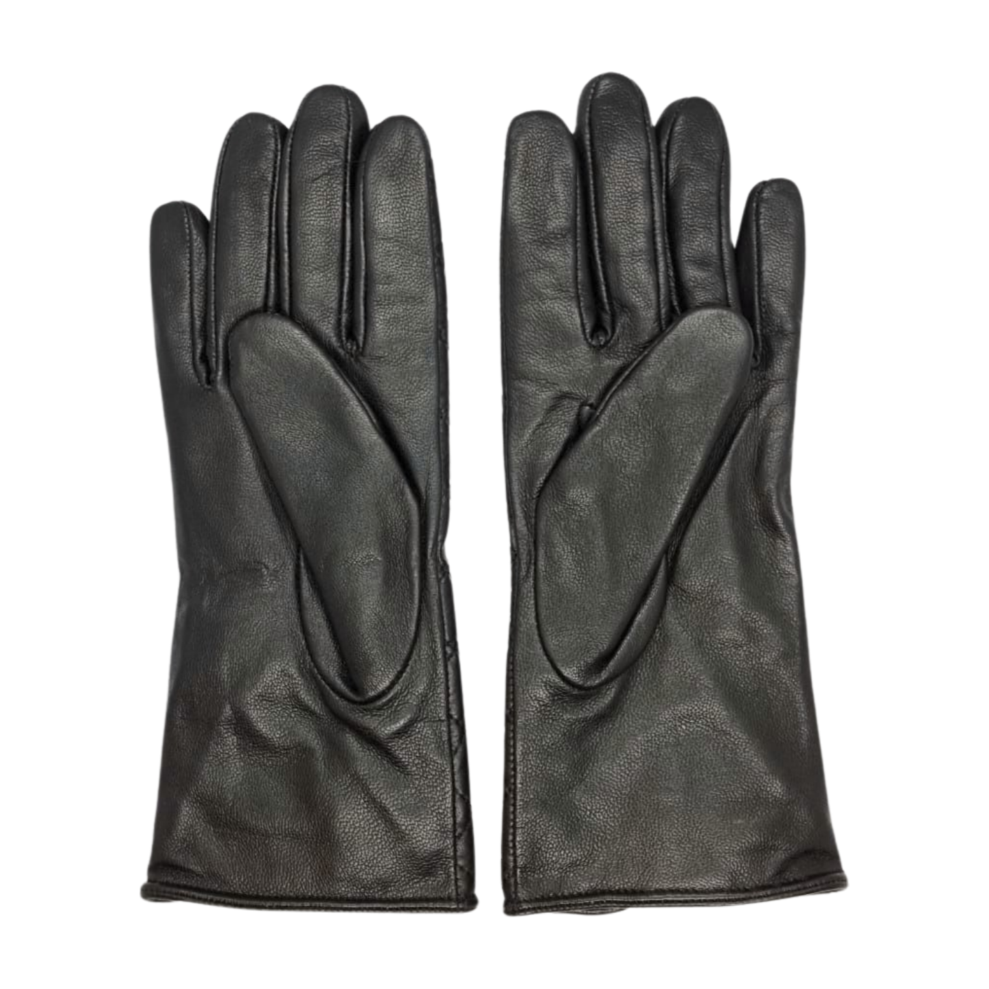 Slip-on Leather Gloves with Bow Detail