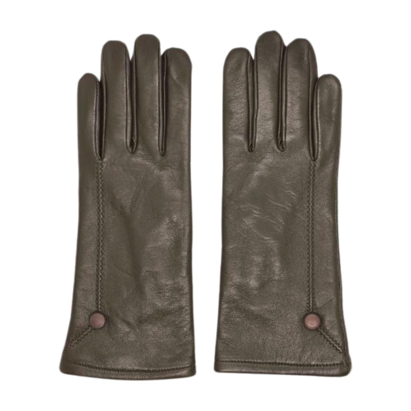 Slip-on Leather Gloves with Side Button Elegance
