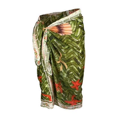 Starfish Pattern Pareo - Coastal Beach Wrap Skirt