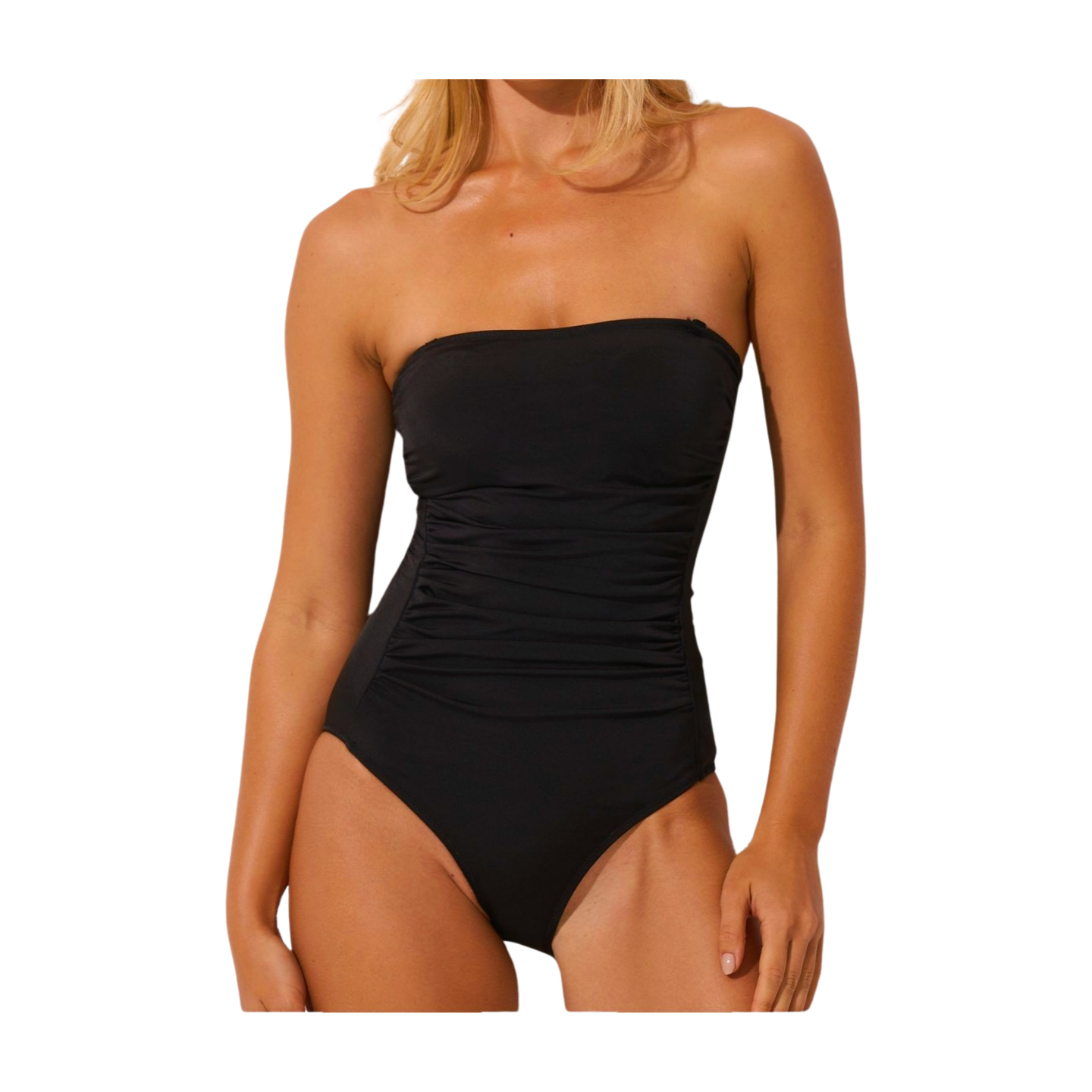 Strapless One Piece Compression Swimsuit Black