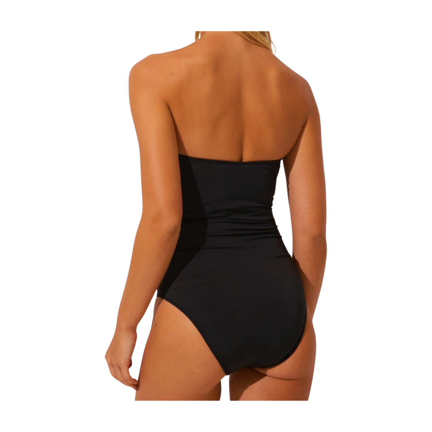 Strapless One Piece Compression Swimsuit Black