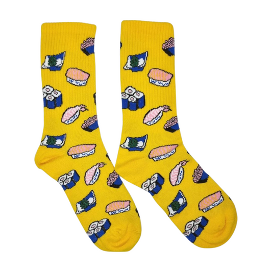 Sushi Pattern Socks - Yellow