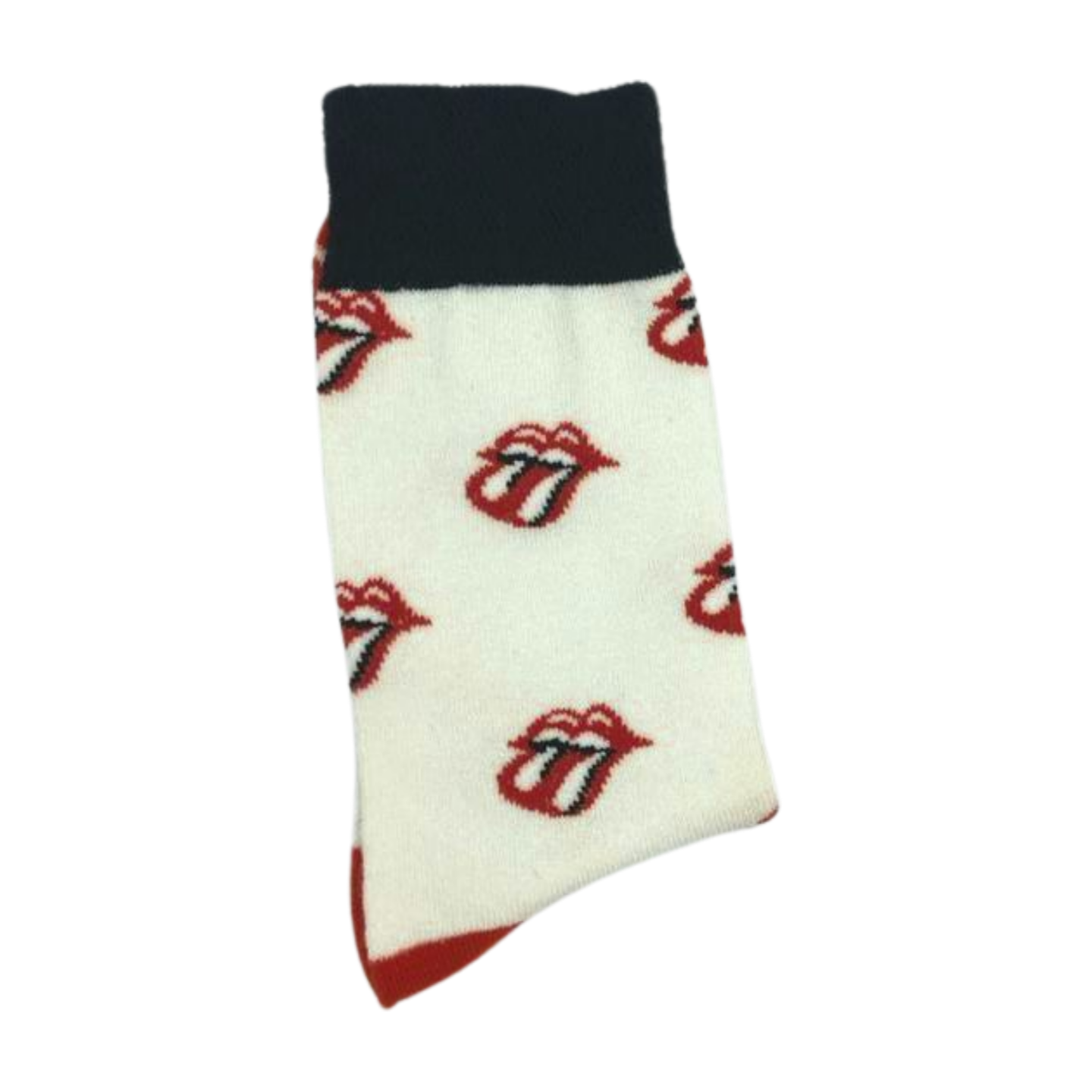 Tongue Pattern Socks inspired by The Rolling Stones - White