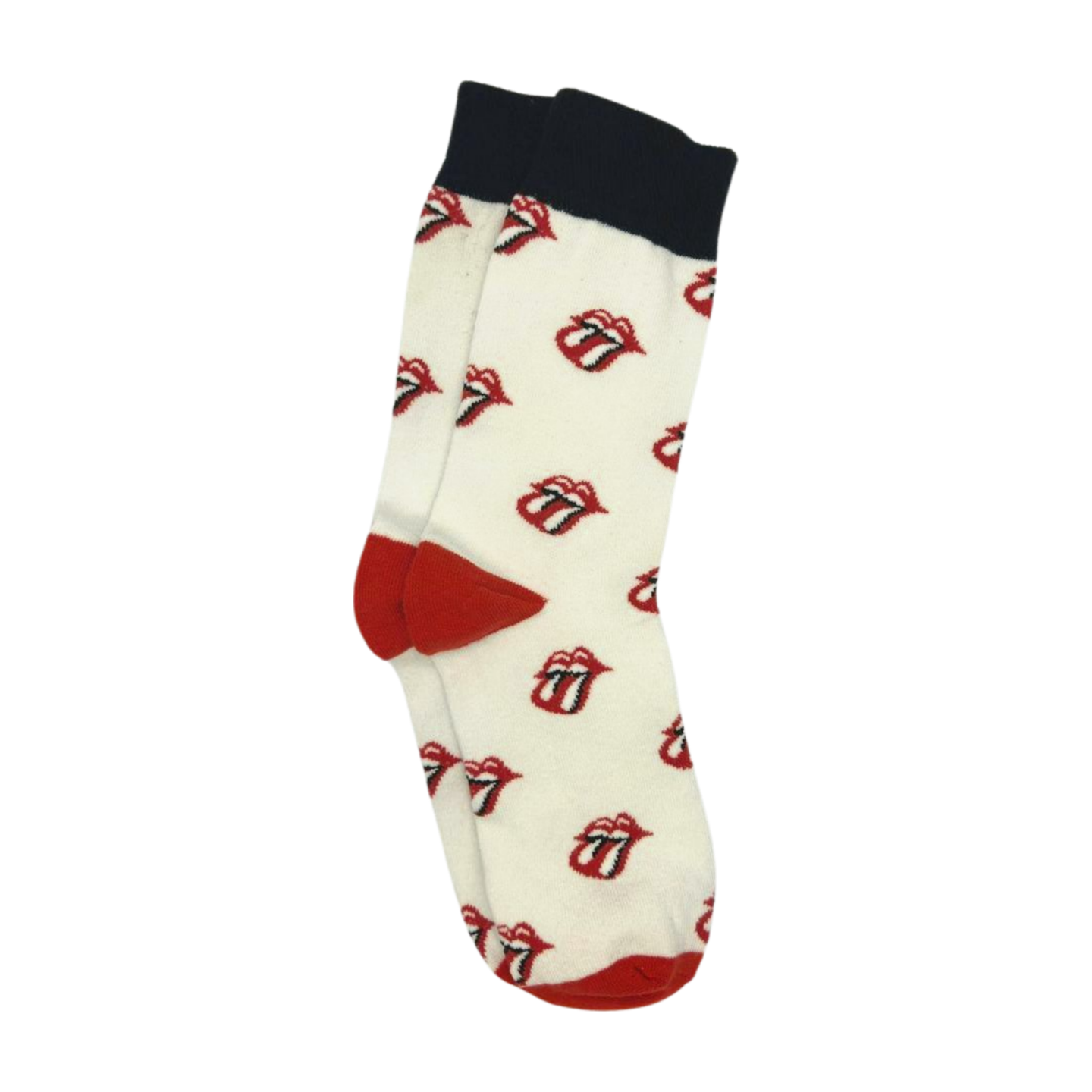 Tongue Pattern Socks inspired by The Rolling Stones - White