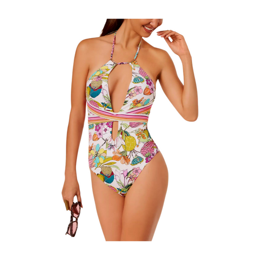 Tropical Plunge One-Piece Swimsuit