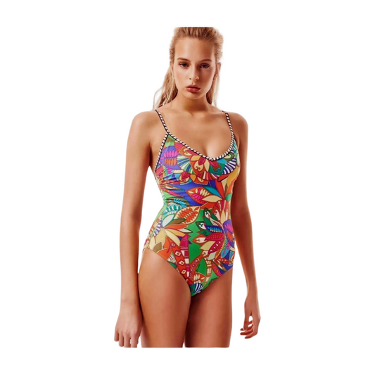 Tropical Summer One-Piece Swimsuit