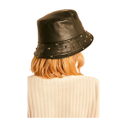 Leather Bucket Hat With Stones